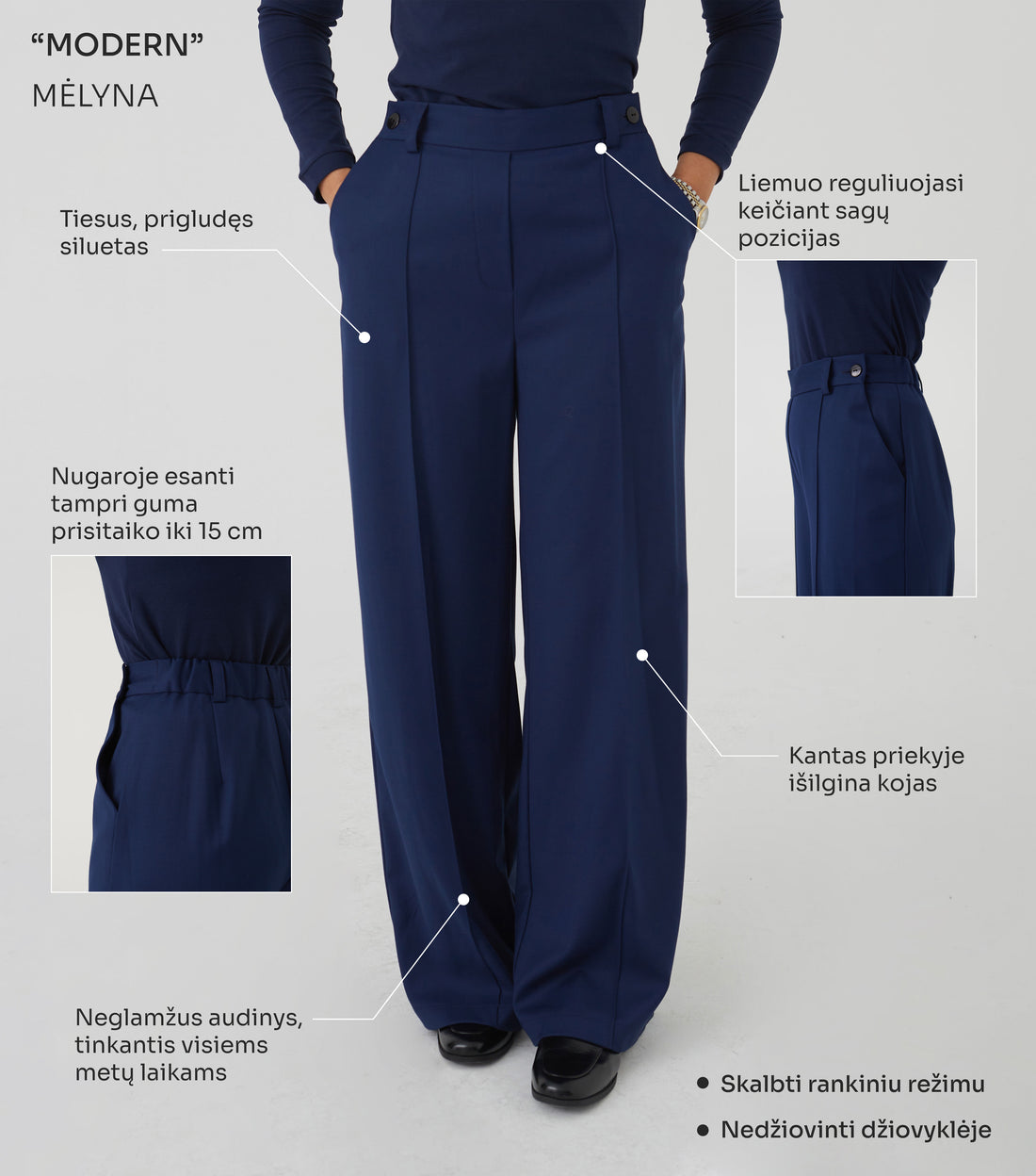 PLAČIOS KELNĖS "MODERN" MĖLYNA