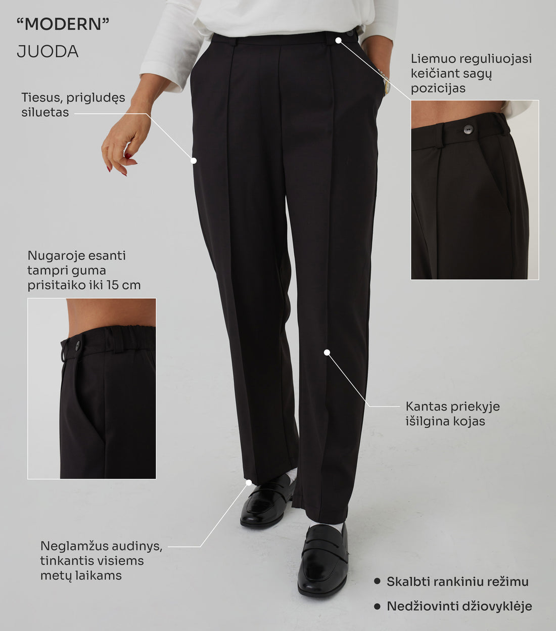 SIAURINTOS KELNĖS "MODERN" JUODA