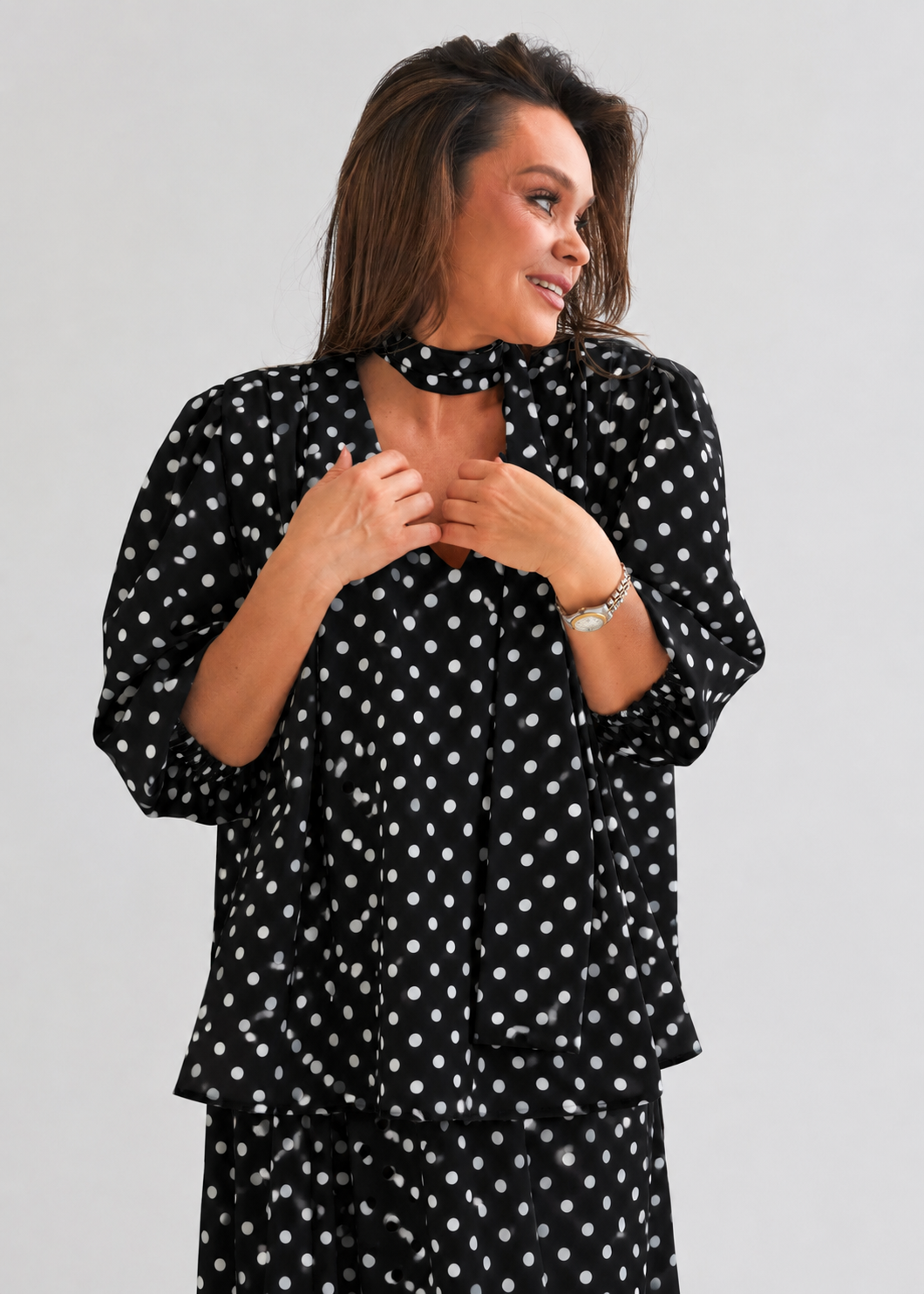 PALAIDINĖ „POLKA DOTS“ JUODA