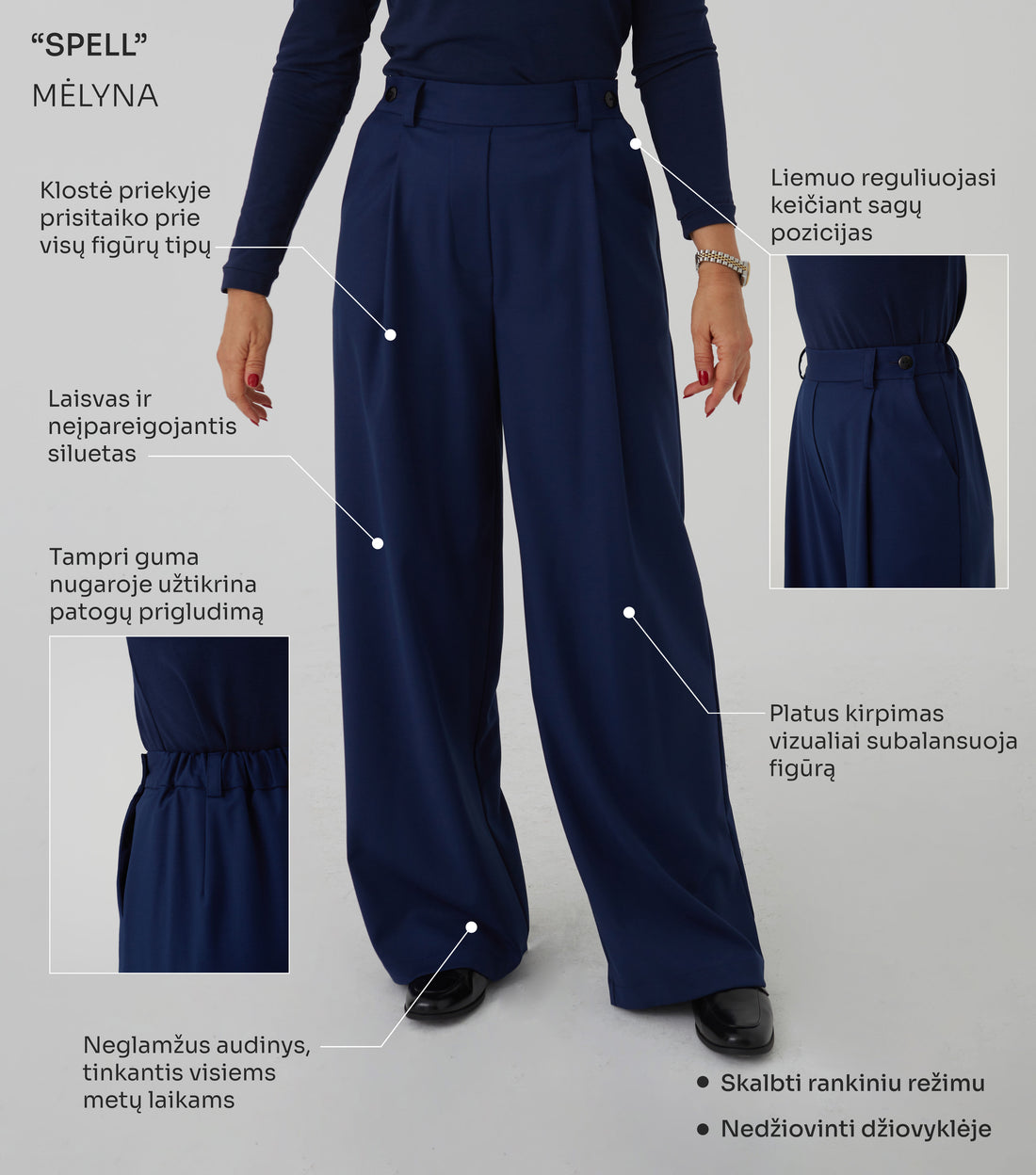 PLAČIOS KELNĖS "SPELL" MĖLYNA