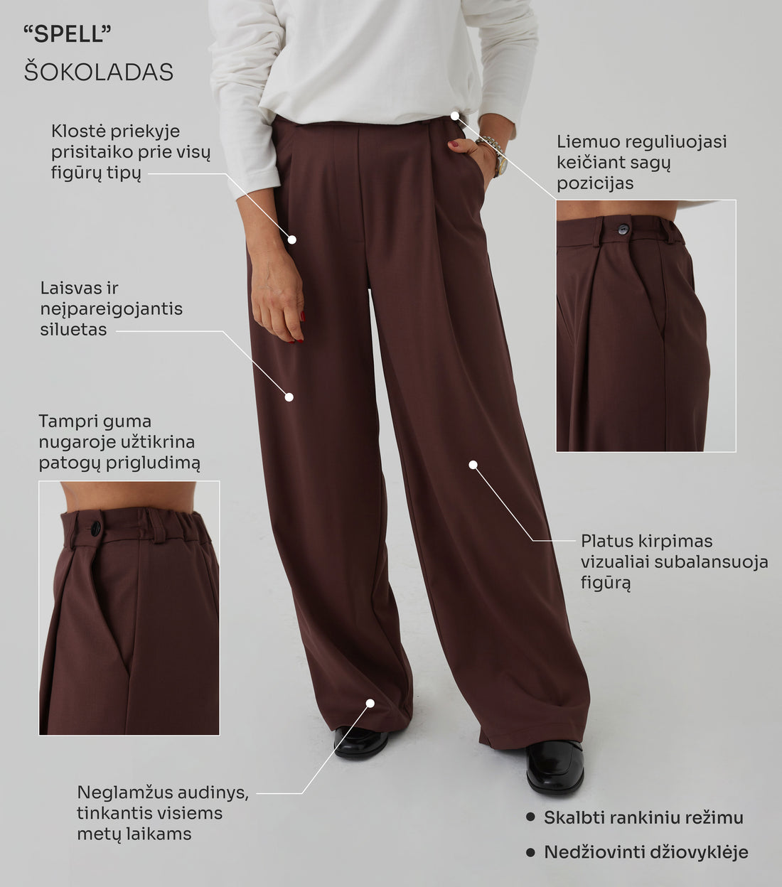 PLAČIOS KELNĖS "SPELL" ŠOKOLADAS