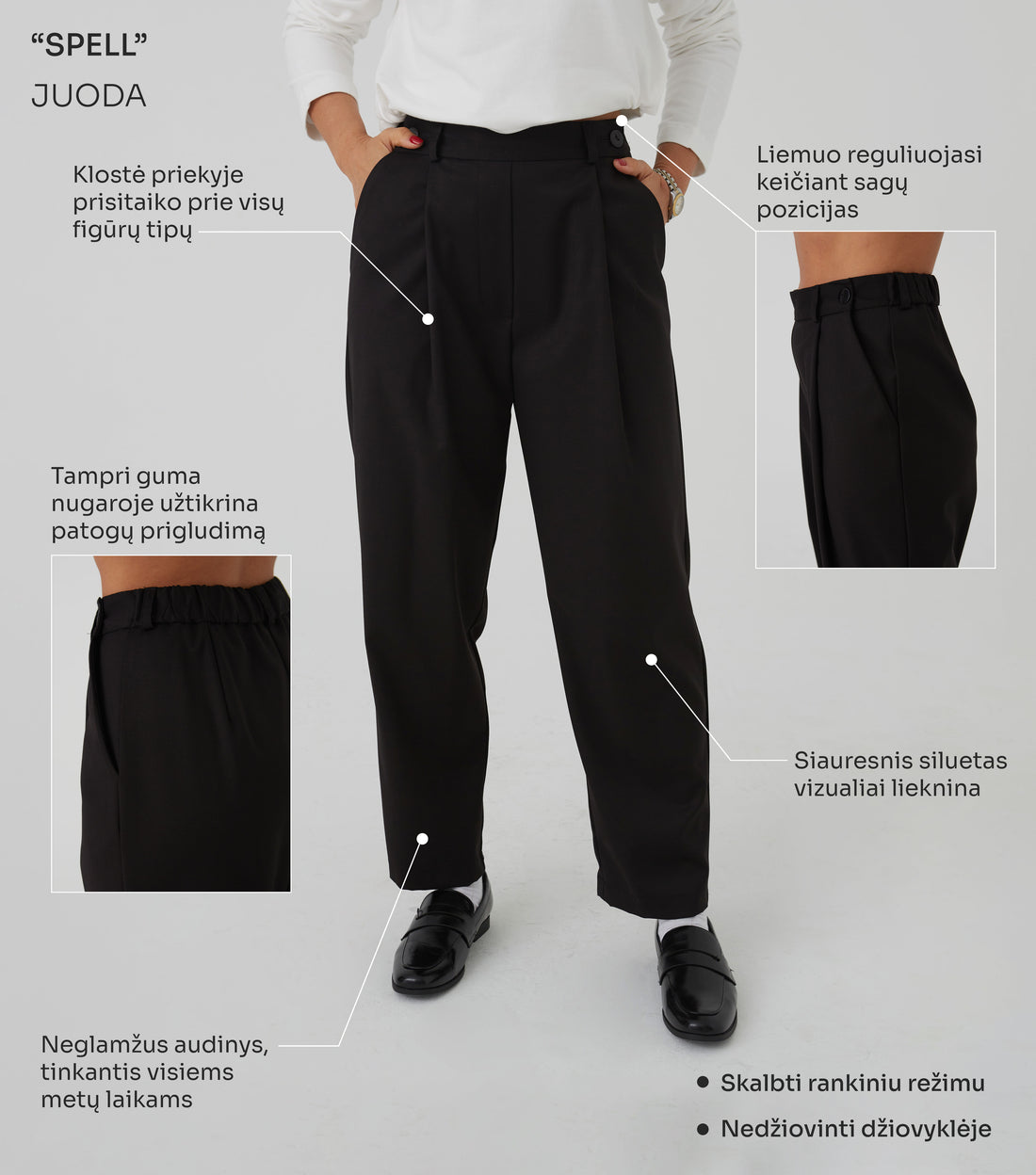 SIAURINTOS KELNĖS "SPELL" JUODA