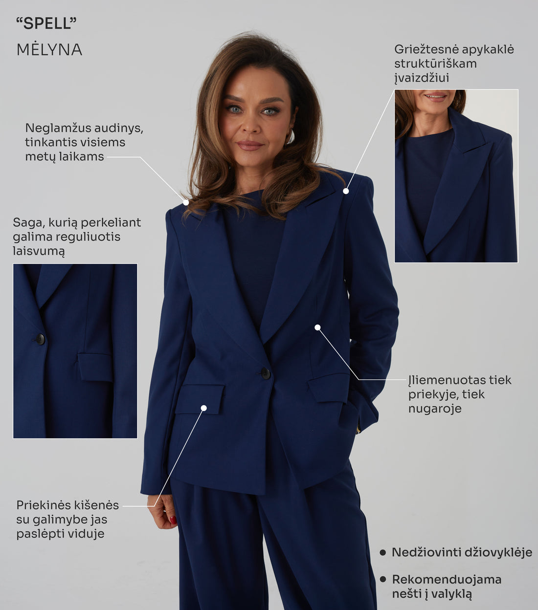 KLASIKINIS ŠVARKAS "SPELL" MĖLYNA